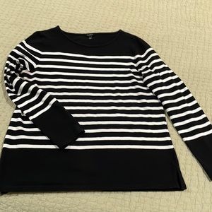 Talbot’s Black/White Stripe Sweater Size L